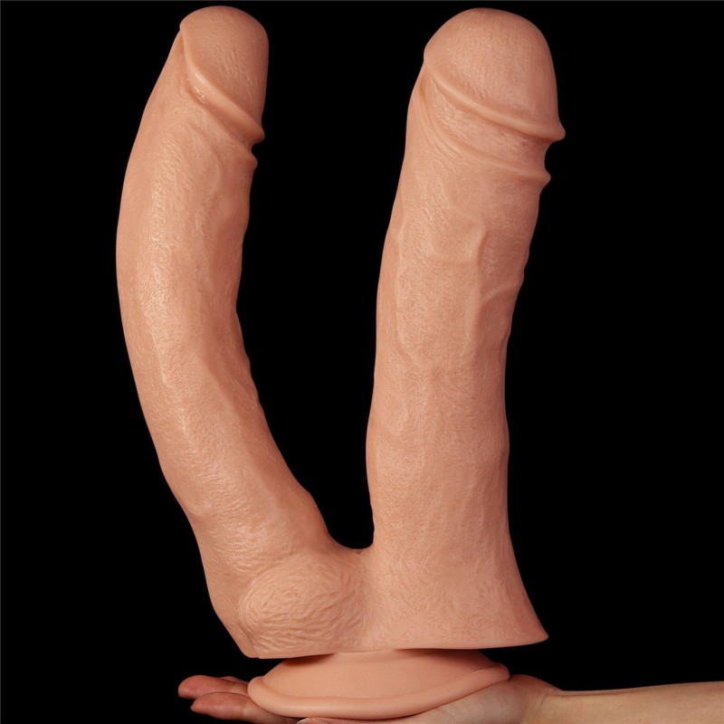 Podwójne potężne dildo do sexu wyżyłowane 33 cm